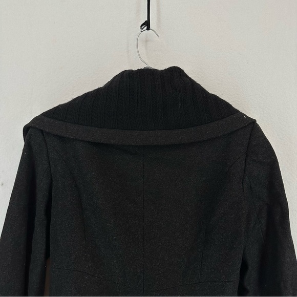 Zara Basic Peacoat Button Wool Blend Womans Small Black - Picture 9 of 10